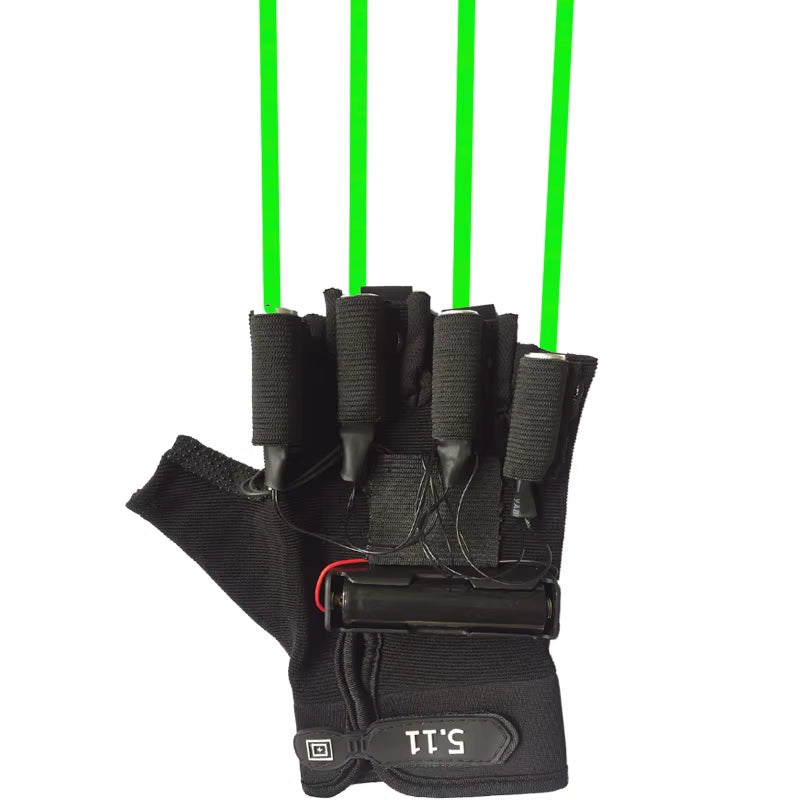 Red Green Laser Gloves Dancing Stage Gloves Laser Palm Light for DJ Club/Party/Bars Stage Performance Personal Props