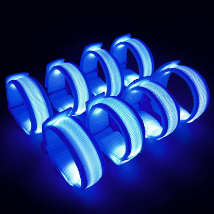 8 PCS LED Glow Bracelets, Christmas Light up Bracelets Set - Glow in the Dark Party Bracelets Favors Supplies for Christmas, Concerts, Festivals, Game Prizes, Sports, Rave Accessories.